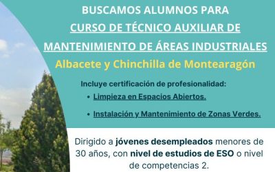 Buscamos alumnos para el Curso de Técnico Auxiliar de Mantenimiento de Áreas Industriales